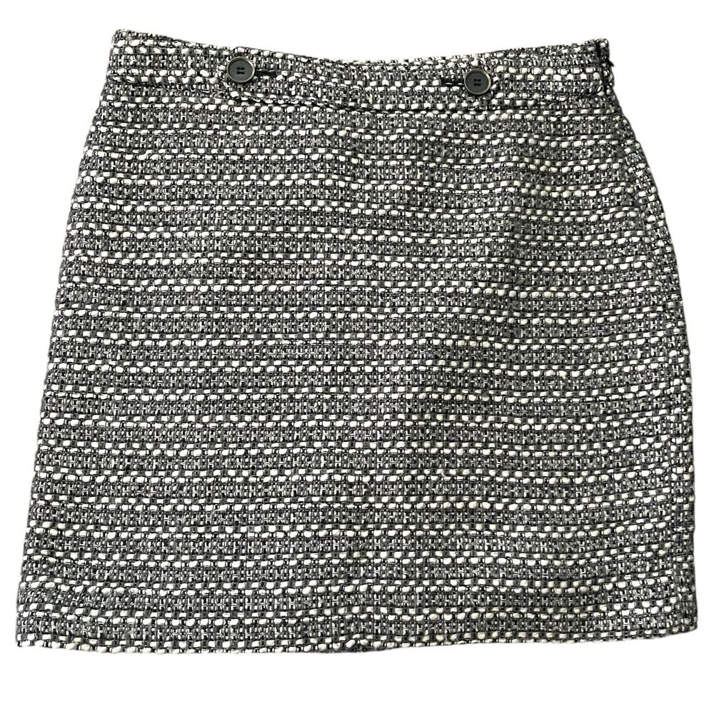 Loft Skirt Sz  4 Petites Mini Tweed Wool Blend Office Work Wear Classic Preppy